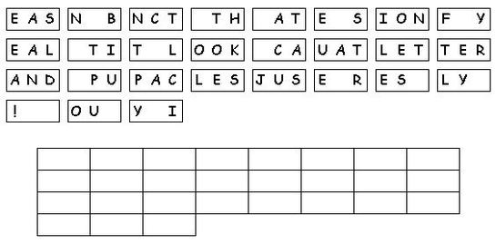 Picture shows a sample Letter Tiles Puzzle
