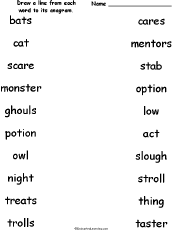 Picture shows sample anagrams which words that when you rearrange their letters form new words